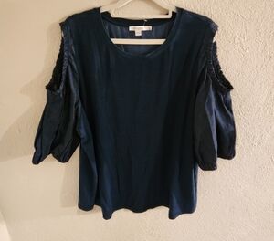 Chico's Blue Cold Shoulder Top Women's Size XXL